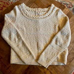 {Anthropologie} Knitted Boxy Buttoned Sweater